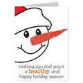 Seed Paper Shape Holiday Greeting Card - Snowman w/ Carrot